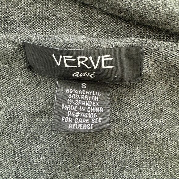 Verve Ami Open Front Waterfall Cardigan Long Sleeves Gray Women's Size Small - Picture 4 of 5